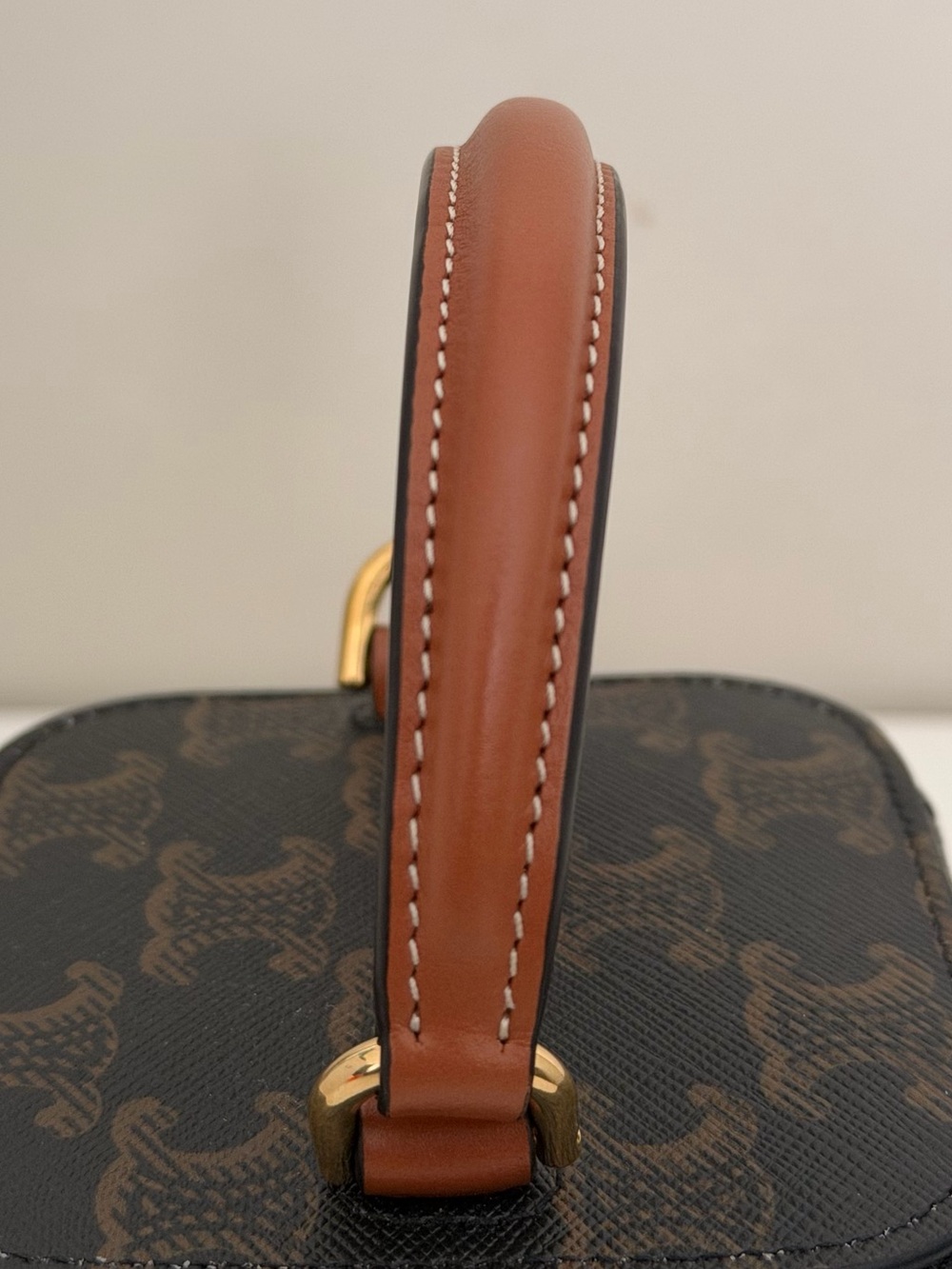 Celine Brown Triomphe Mini Vanity Crossbody Bag - Picture 6 of 16